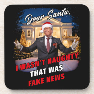Dessous-de-verre Donald Trump Funny Plaisanterie, Cher Père Noël, f