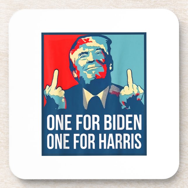 Dessous-de-verre Donald Trump Middle Finger Biden Harris America Re (Devant)