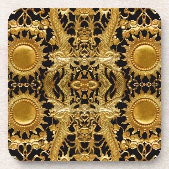 Dessous-de-verre dragon doré (Devant)