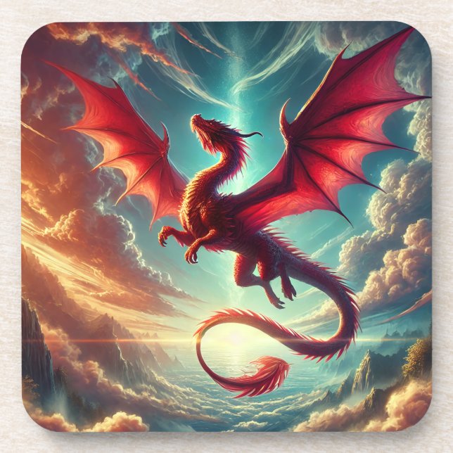 Dessous-de-verre Dragon rouge (Devant)