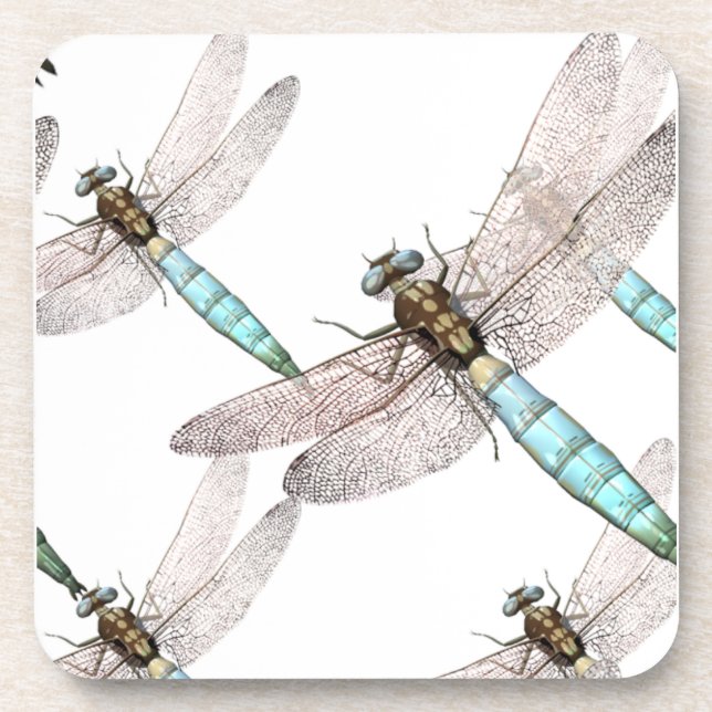 Dessous-de-verre Dragonfly Air Force en blanc (Devant)