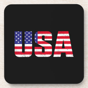 Dessous-de-verre Drapeau Américain Patriotique Pour Hommes Femmes E