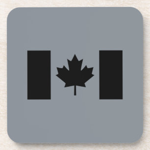 Dessous-de-verre Drapeau canadien en noir