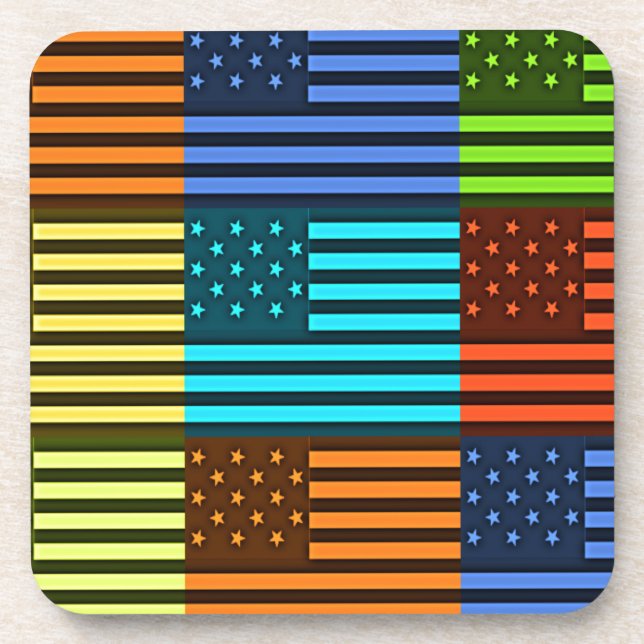 Dessous-de-verre Drapeau drôle USA (Devant)