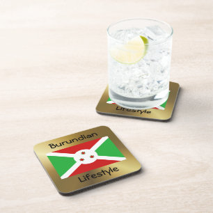 Dessous-de-verre Drapeau du Burundi+Dessous de verre texte