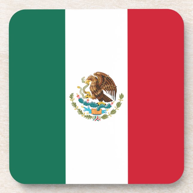 Dessous-de-verre Drapeau du Mexique, Bandera de la République mexic (Devant)