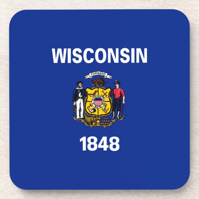 Dessous-de-verre Drapeau du Wisconsin (Devant)