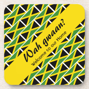 Dessous-de-verre Drapeau Fun WAH GWAAN Jamaïque
