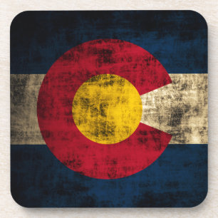Dessous-de-verre Drapeau grunge du Colorado