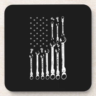 Dessous-de-verre Drapeau mécanique Drapeau patriotique américain Mé