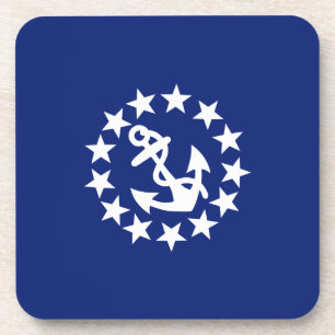 Dessous-de-verre Drapeau Nautique Américain Ancre Étoiles Bleu