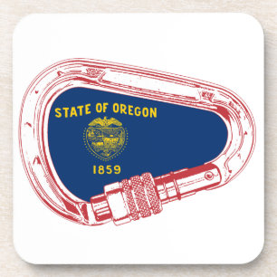Dessous-de-verre Drapeau Oregon Escalade carabiner