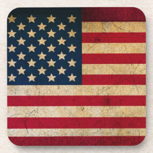 Dessous-de-verre Drapeau patriotique des États-Unis à Grunge