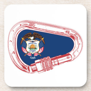 Dessous-de-verre Drapeau Utah Escalade carabiner