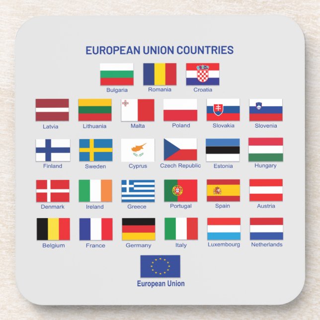 Dessous-de-verre Drapeaux de l'Union européenne Pays de l'UE Bevera (Devant)