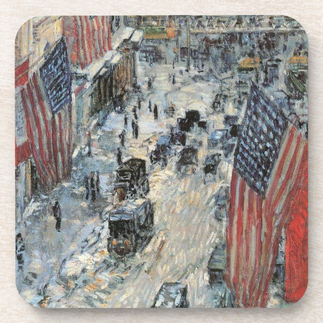 Dessous-de-verre Drapeaux sur la 57ème rue par Frederick Childe Has (Devant)