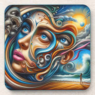 Dessous-de-verre Dreamscape Abstrait Ocean Serenity & Cosmic Wonder