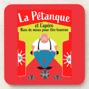 Dessous-de-verre drôle cadeaux de pétanque
