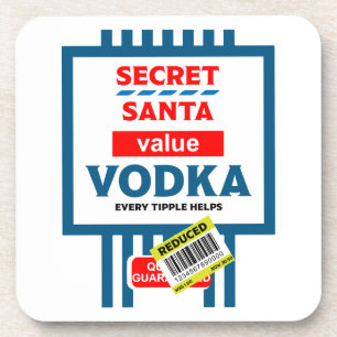 Dessous-de-verre Drôle Étiquette de la Vodka de Noël