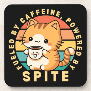 Dessous-de-verre Drôle Mignon Chat Animal Café Citation Rétro Couch