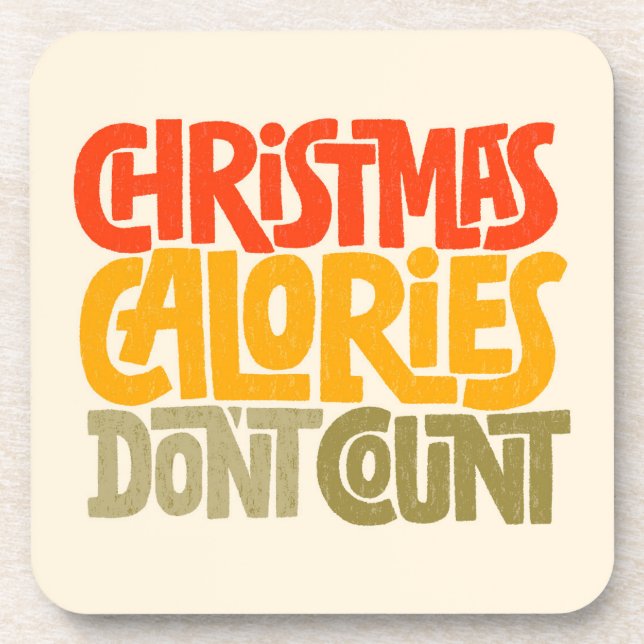 Dessous-de-verre Drôle Noël Calories Ne comptez pas le design (Devant)
