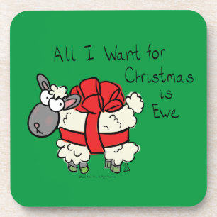 Dessous-de-verre Drôle Vacances Mignonne Mouton de Noël Carton