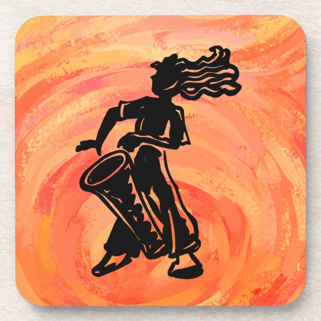 Dessous-de-verre Drum Orange New York Boogie Nights (Devant)