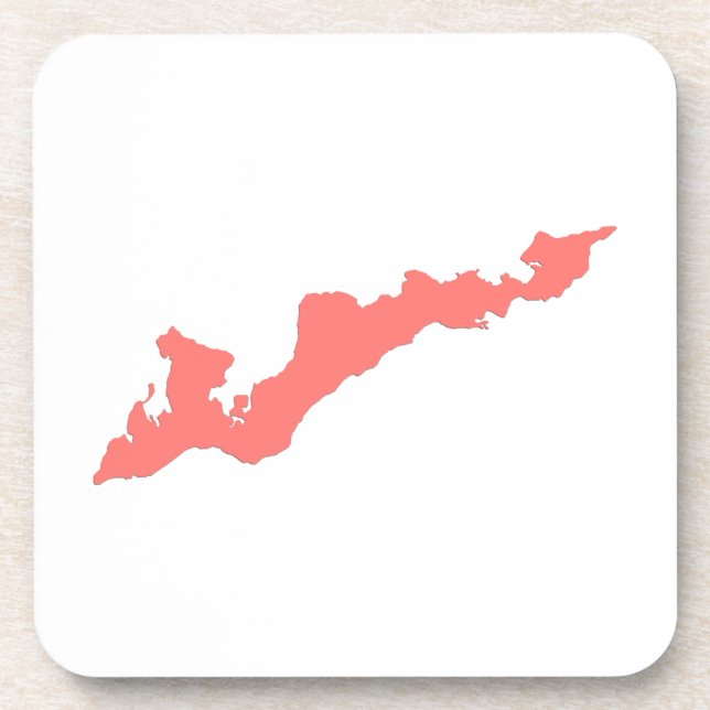 Dessous de verre du logo de Fishers Island - Coral (Devant)