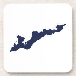 Dessous de verre du logo de Fishers Island - Marin
