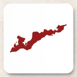 Dessous de verre du logo de Fishers Island - Rouge