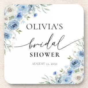 Dessous-de-verre Dusty Blue Ivory Bridal Douche nuptiale couverture