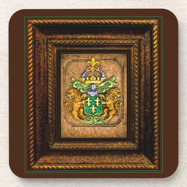 Dessous-de-verre Dutch van Westervelt Famille Armoiries encadrées (Devant)