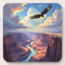 Dessous-de-verre Eagle Flying over a Canyon