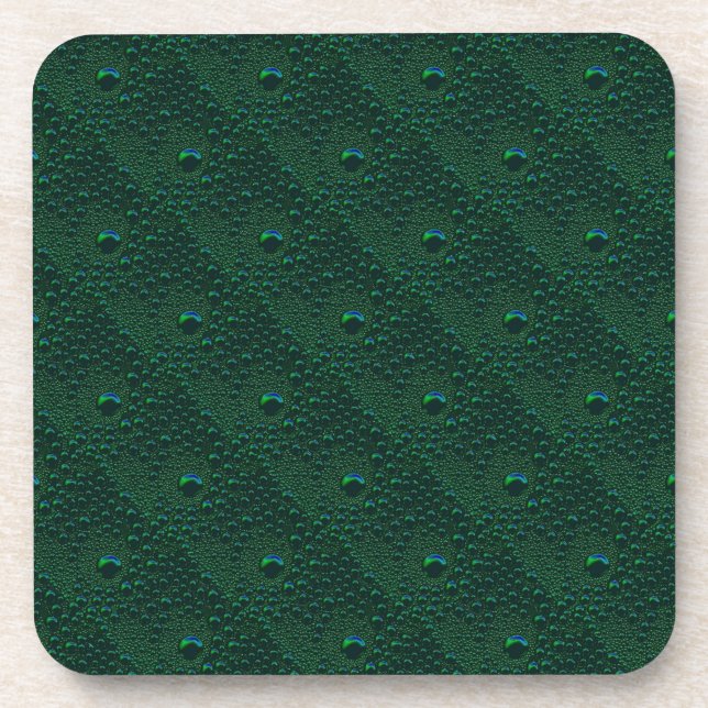 Dessous-de-verre Eau sur métal vert (Devant)
