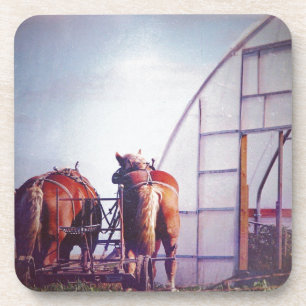 Dessous-de-verre Ébauche Chevaux Prêt Pour Le Travail