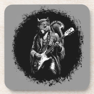Dessous-de-verre Écureuil à guitare psychédélique - Rock vintage dr