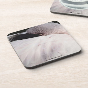 Dessous-de-verre Effet de dessin de portrait de flamant rose Art