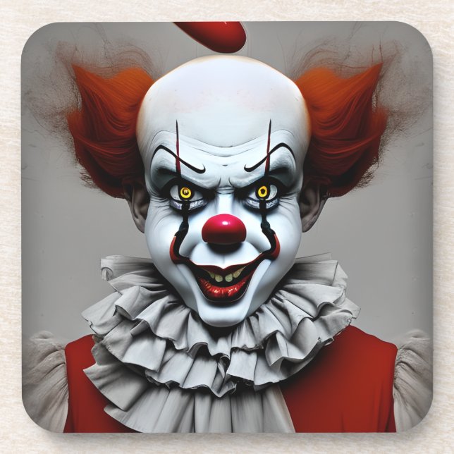 Dessous de verre effrayant Clown Horror Boissons (Devant)