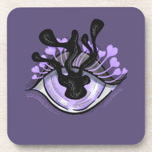 Dessous-de-verre Éffrayant Gothique Violet Oeil Halloween Art