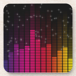 Dessous-de-verre Égaliseur lumières de disco volume musical