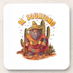 Dessous-de-verre El Squatcho Bigfoot avec Maraca, Sombrero et Ponc