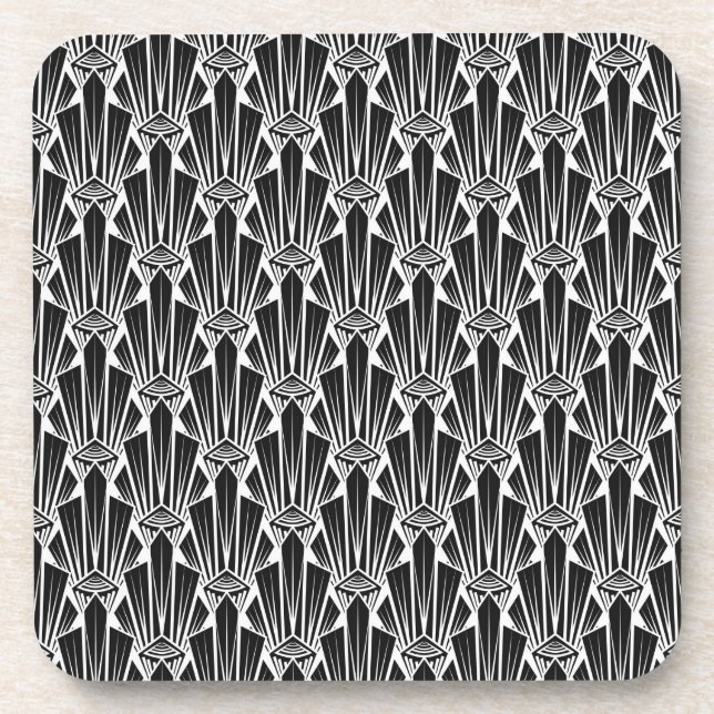 Dessous-de-verre Élégant art sombre déco éléments géométriques abst (Devant)