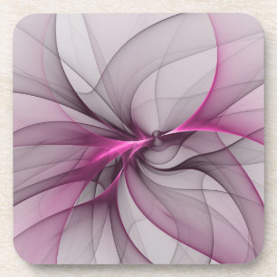 Dessous-de-verre Elégant Chaos Moderne Abstrait rose Fractal Art