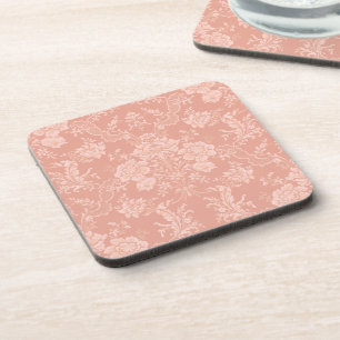 Dessous-de-verre Elegant Chic Floral Damask-Peach