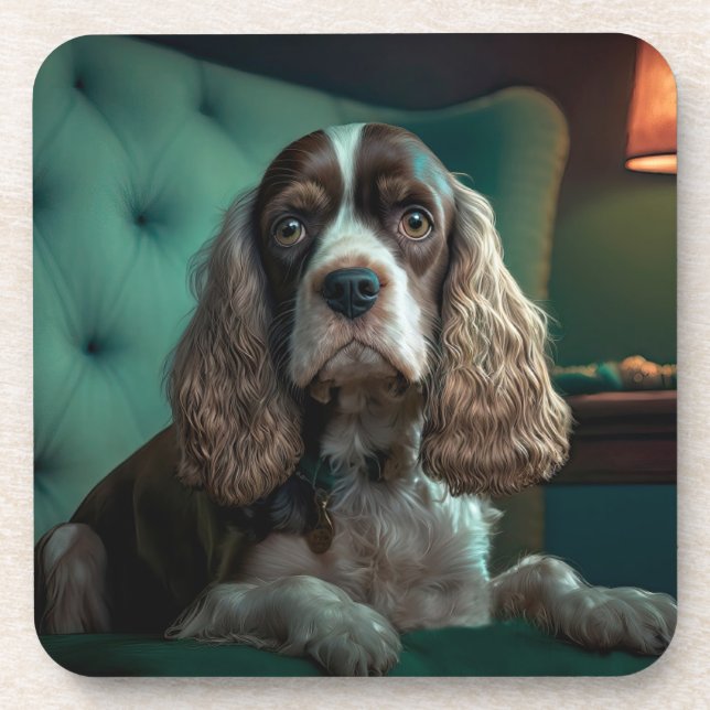 Dessous-de-verre Elégant Cocker Spaniel Classic Portrait Design (Devant)
