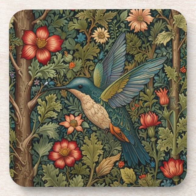 Dessous-de-verre Élégant colibri romantique boho chic (Devant)