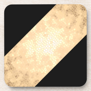 Dessous-de-verre élégant faux or clair et bandes noires