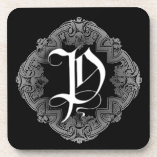 Dessous-de-verre Élégant Goth Initial P
