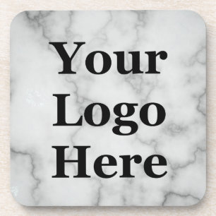 Dessous-de-verre Elégant Marbre gris Faux Votre Logo Ici