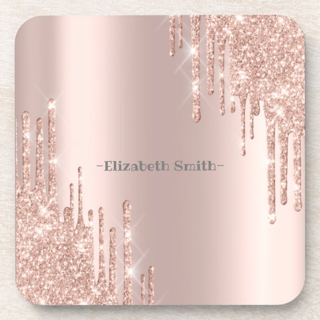 Dessous-de-verre Élégant rose doré (Devant)